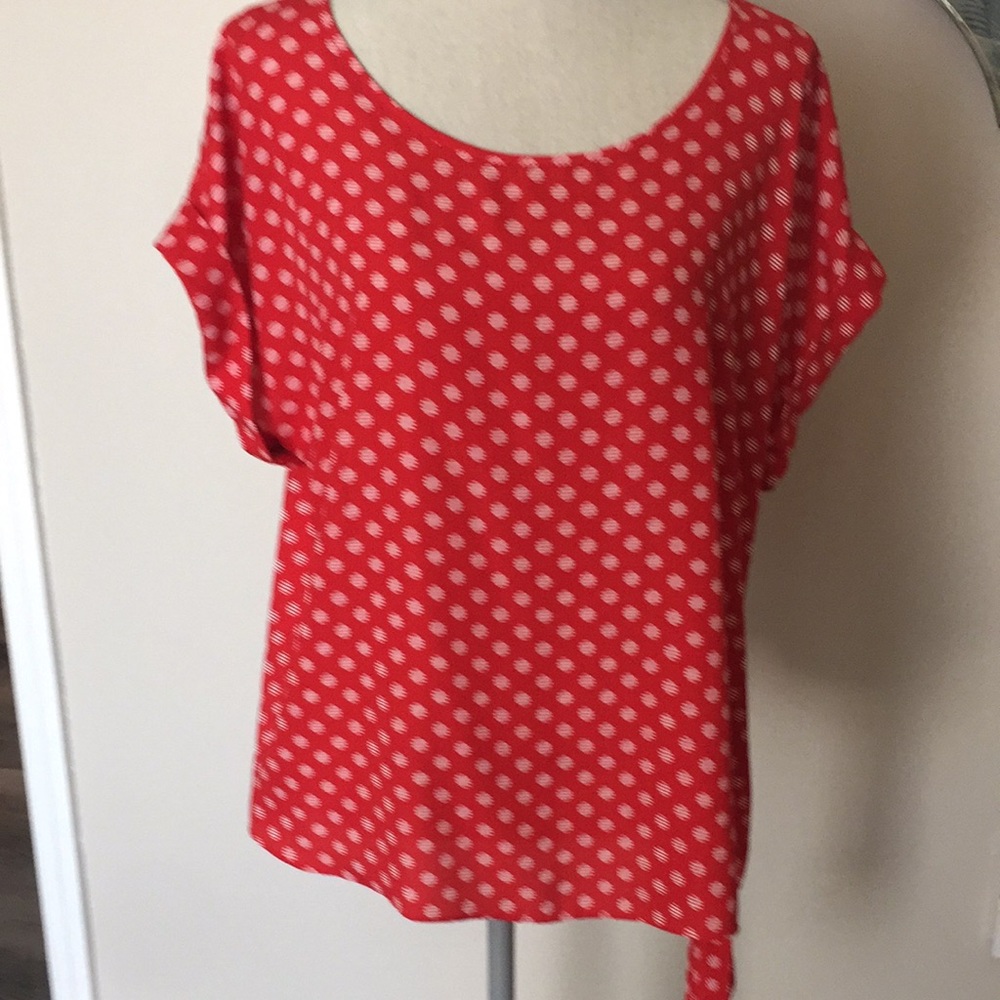 Chico’s red polka dot top